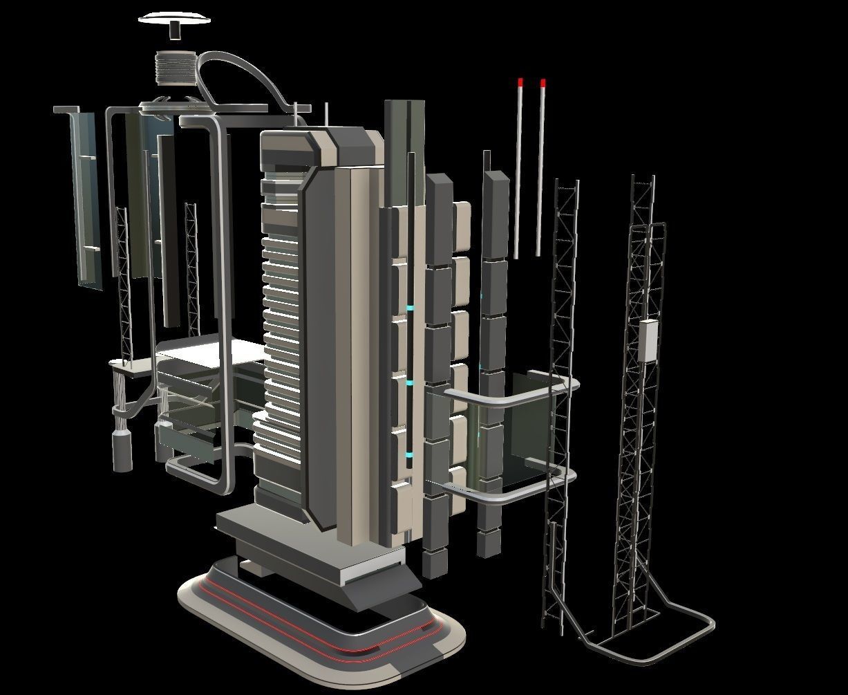 Sci fi apartment - VR Low-poly 3D model_26