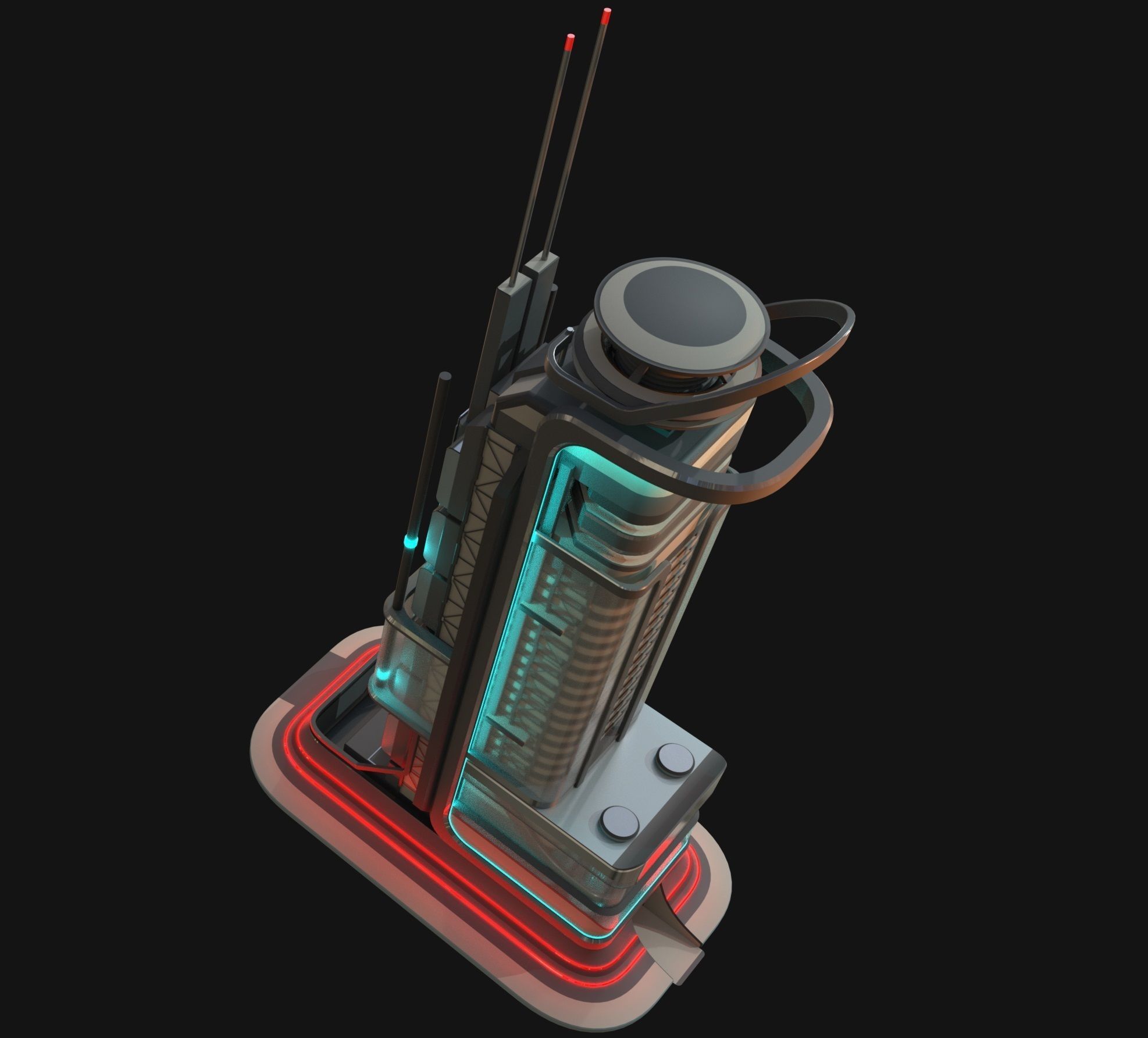 Sci fi apartment - VR Low-poly 3D model_4