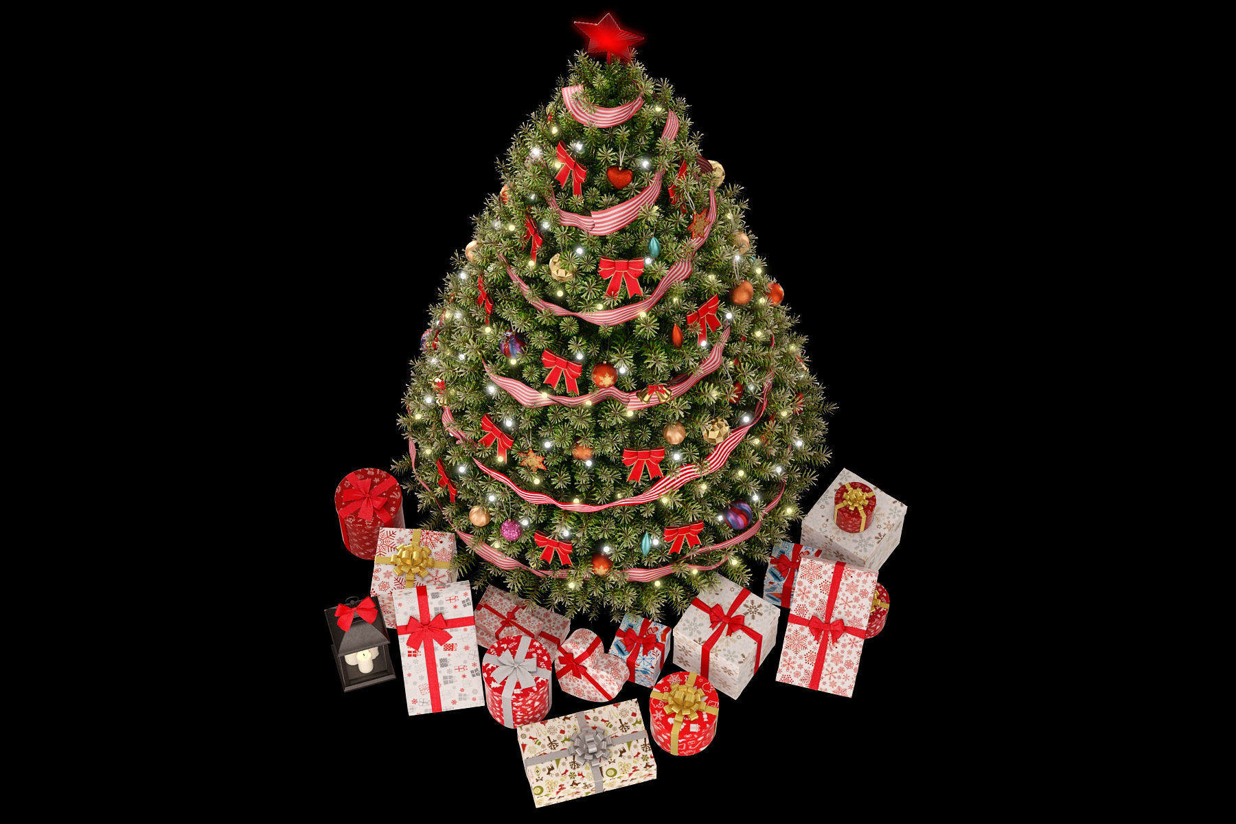 Christmas green tree 1 3D model_12