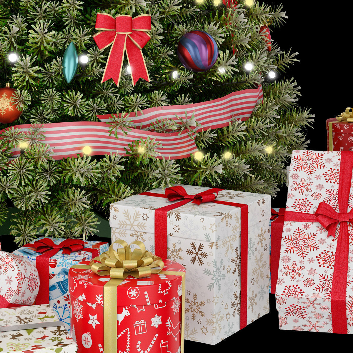 Christmas green tree 1 3D model_3