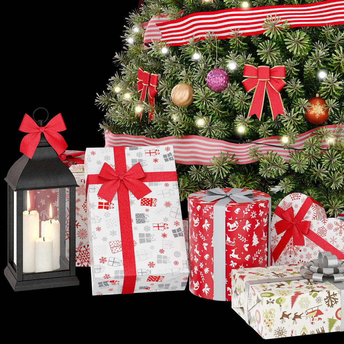 Christmas green tree 1 3D model_1