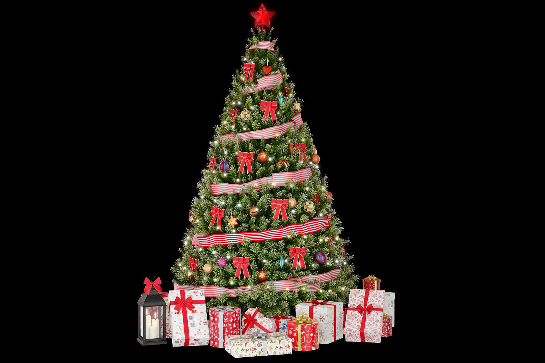 Christmas green tree 1 3D model_7