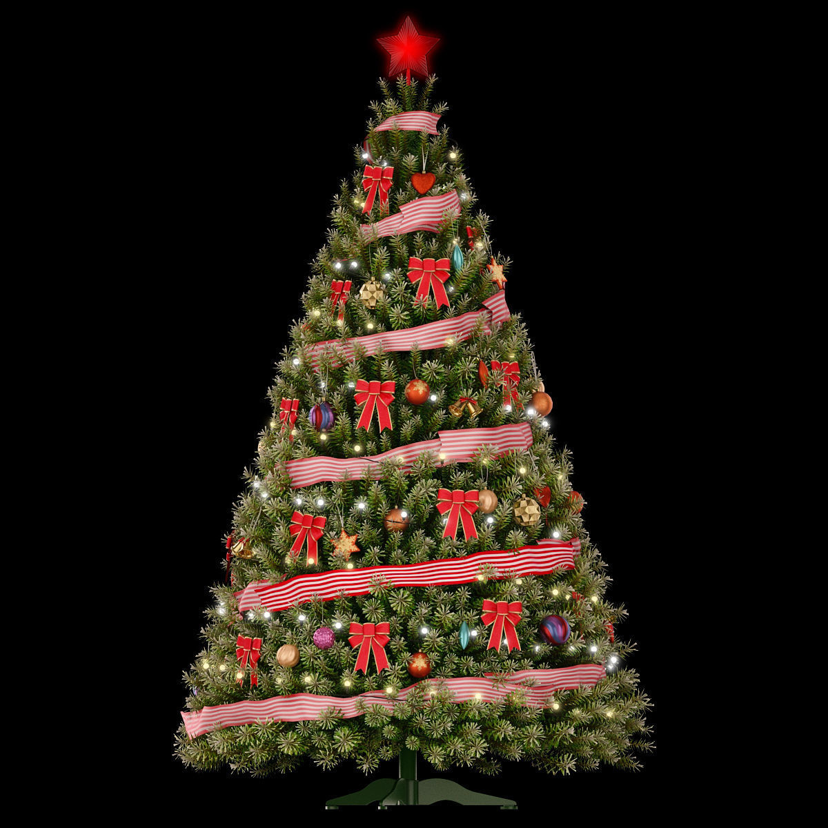 Christmas green tree 1 3D model_4