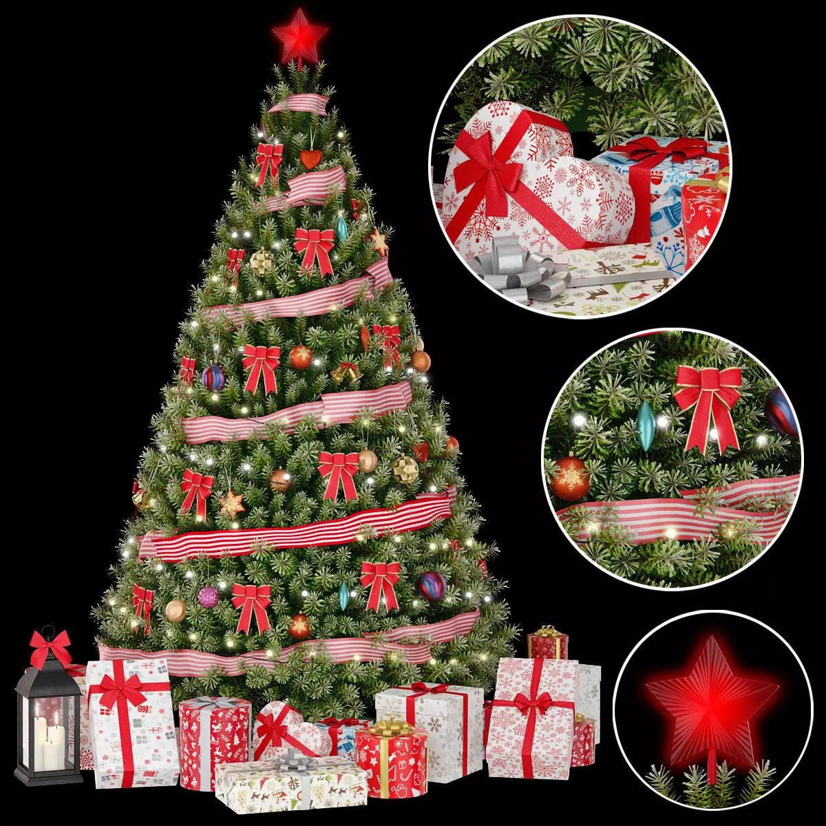 Christmas green tree 1 3D model_0