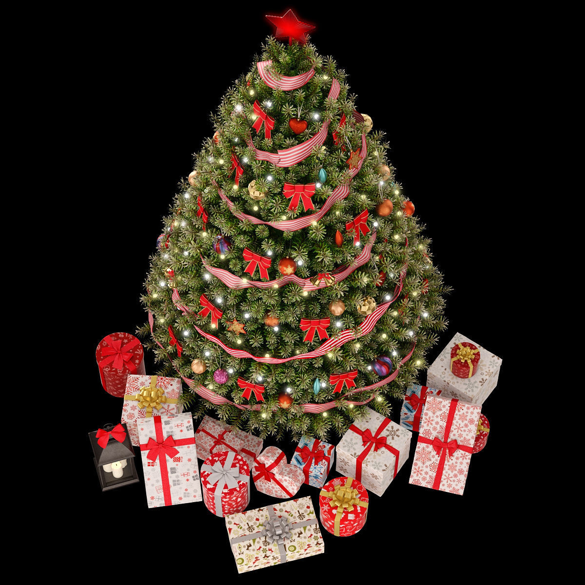 Christmas green tree 1 3D model_5