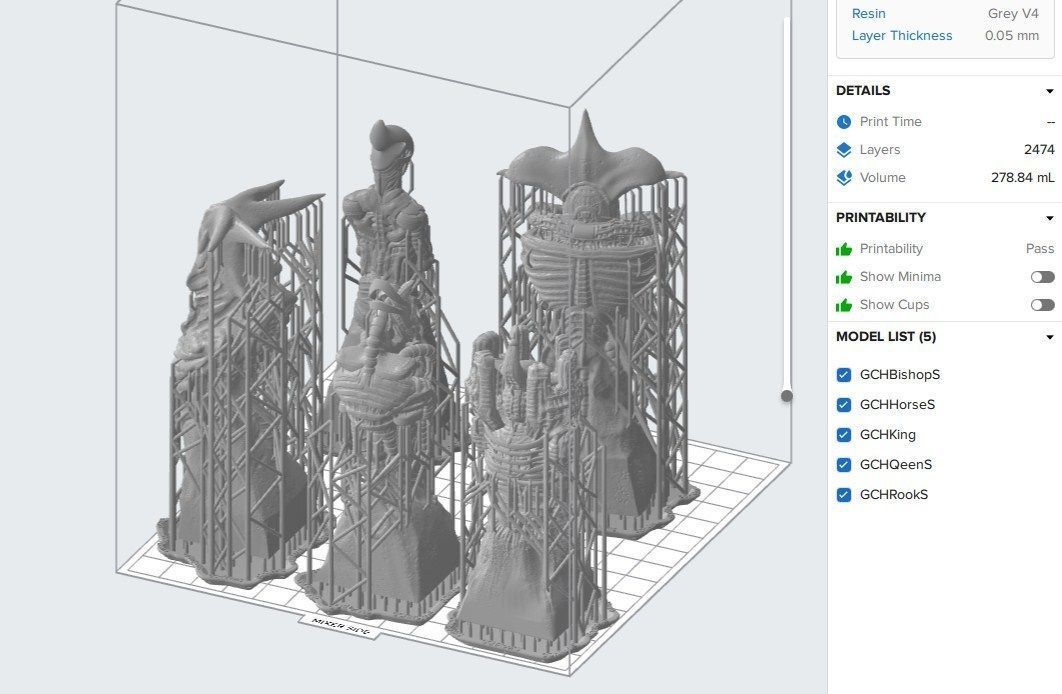 Biomechanic Chess set reloaded 3D print model_20