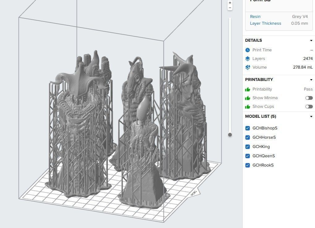 Biomechanic Chess set reloaded 3D print model_19