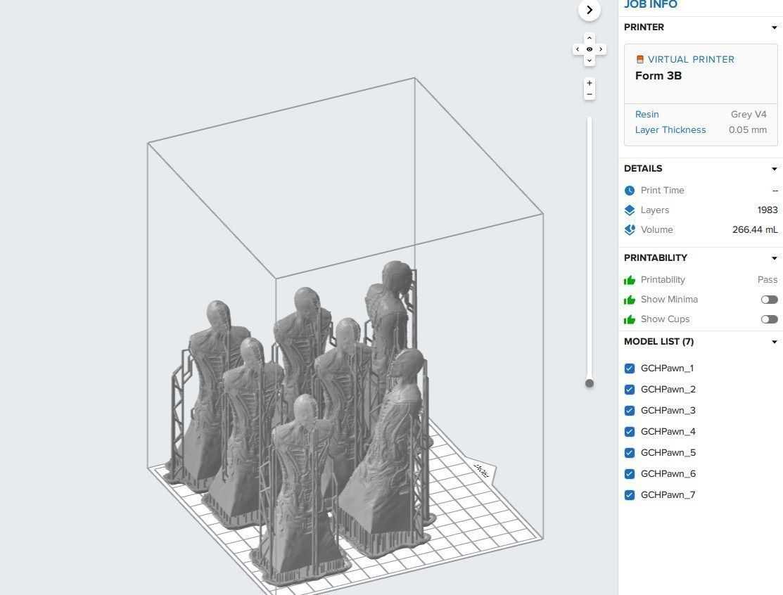 Biomechanic Chess set reloaded 3D print model_17