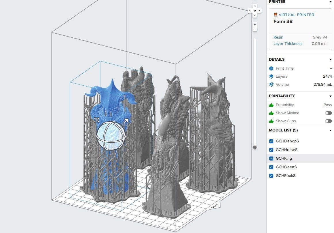 Biomechanic Chess set reloaded 3D print model_18