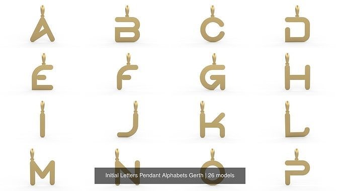 Initial Letters Pendant Alphabets Gerth 3D Model Collection