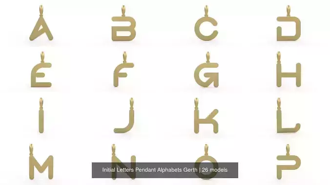 Initial Letters Pendant Alphabets Gerth 3D Model Collection