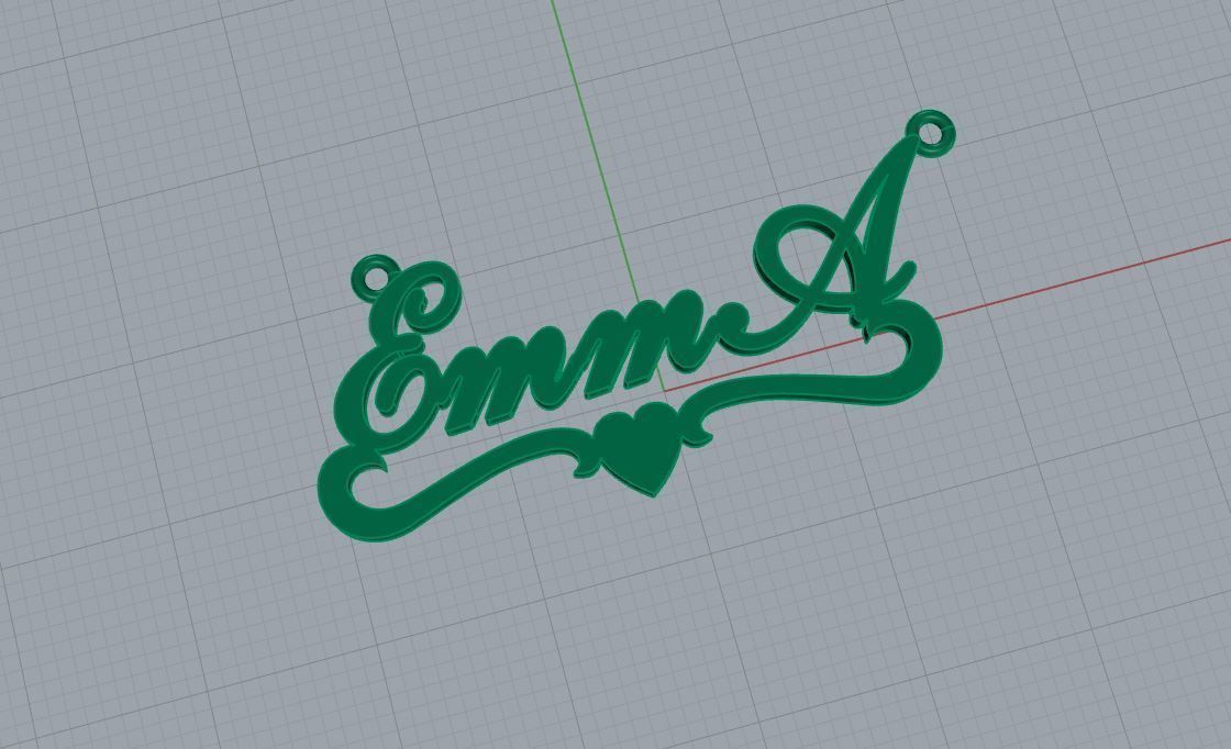 Emma pendant 3D print model_2