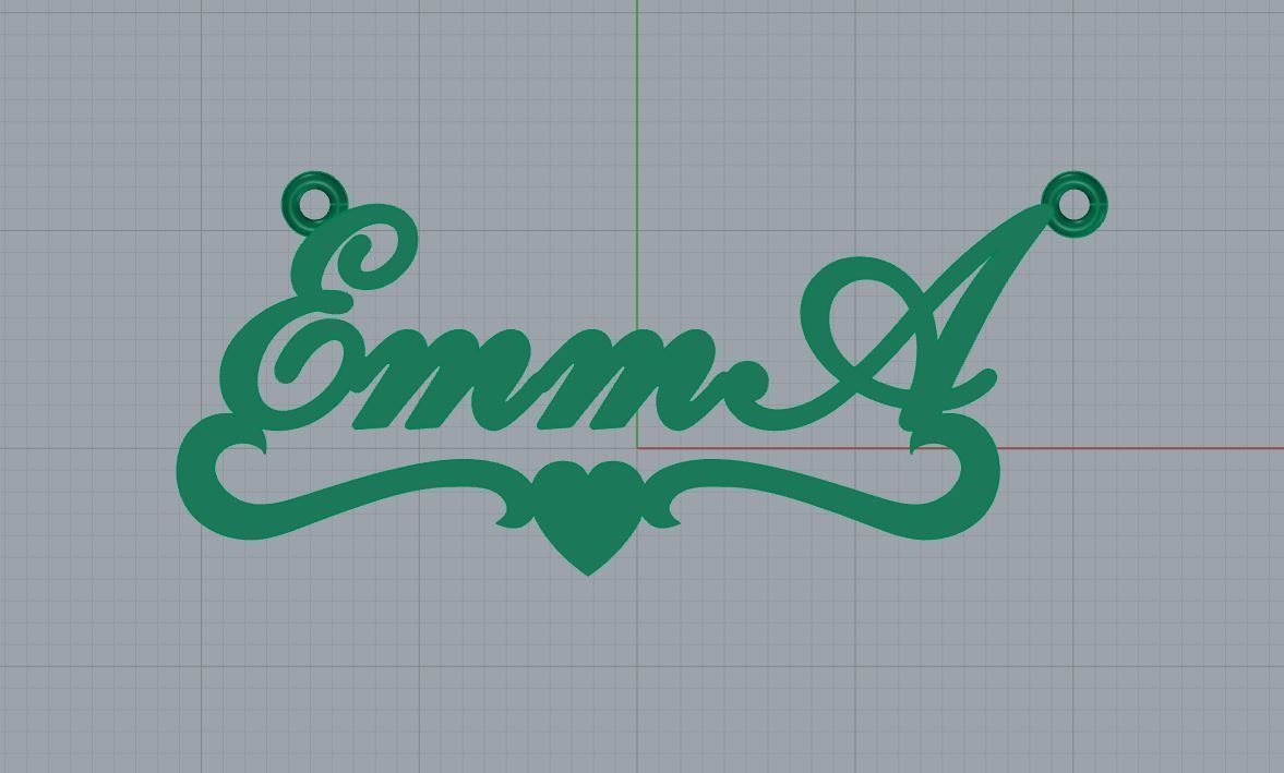 Emma pendant 3D print model_1