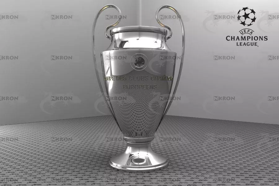 Champions League Cup - COUPE DES CLUBS CHAMPIONS EUROPEENS Low-poly 3D model_0