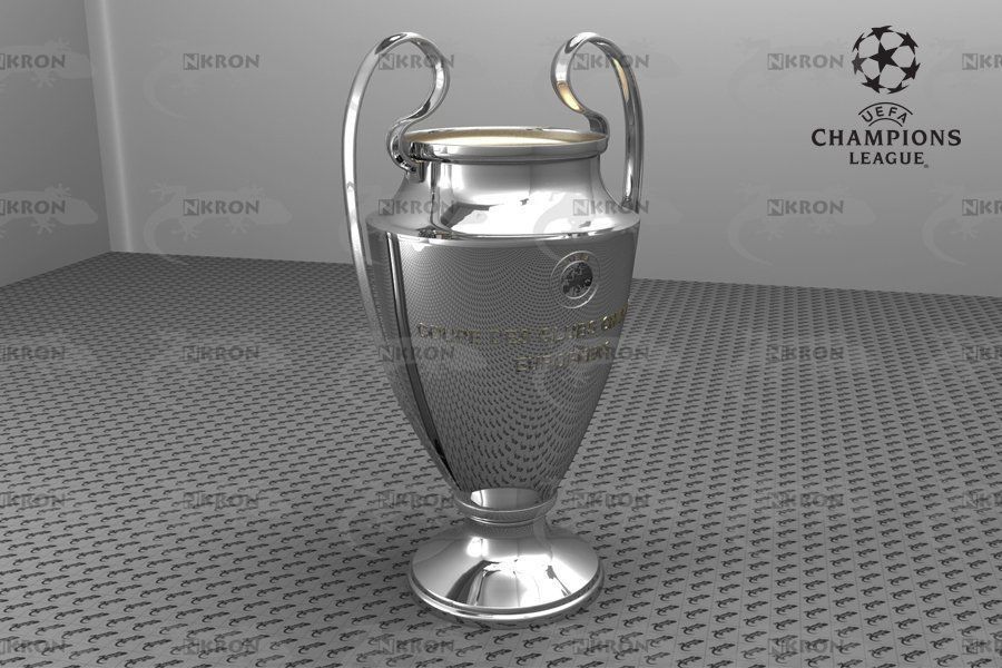Champions League Cup - COUPE DES CLUBS CHAMPIONS EUROPEENS Low-poly 3D model_2