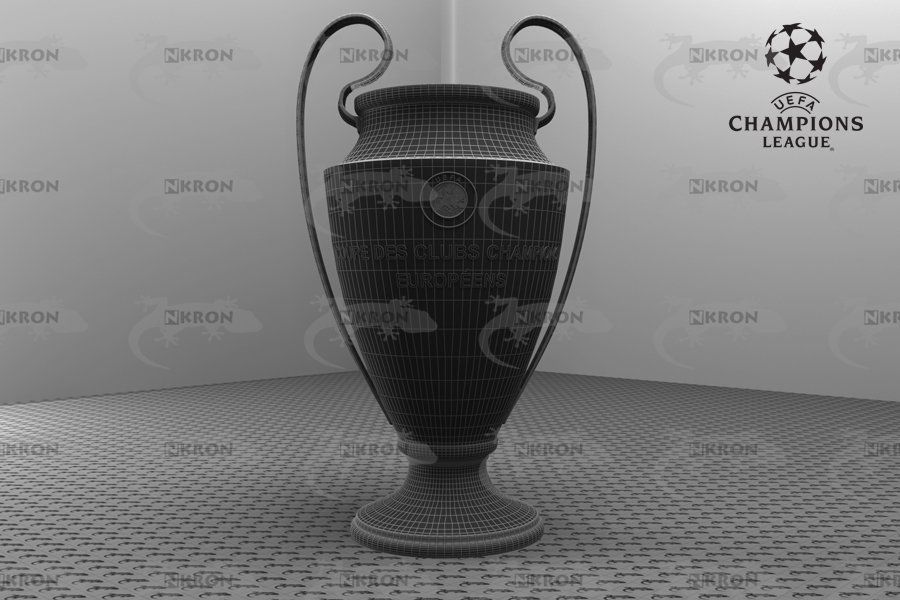 Champions League Cup - COUPE DES CLUBS CHAMPIONS EUROPEENS Low-poly 3D model_1