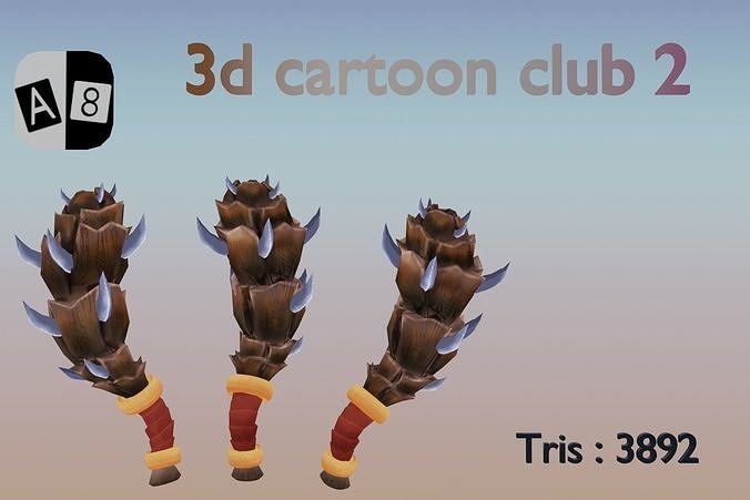 3d cartoon club 2 Low-poly 3D model