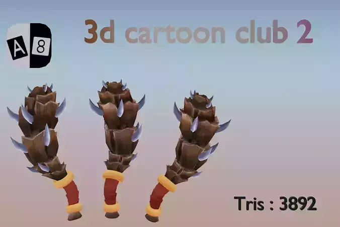 3d cartoon club 2 Low-poly 3D model