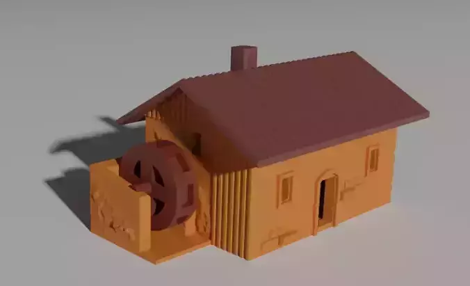 Water Mill - Old water mill house - 3D Printable 3D print model Water Mill - Old water mill house - 3D Printable 3D print model