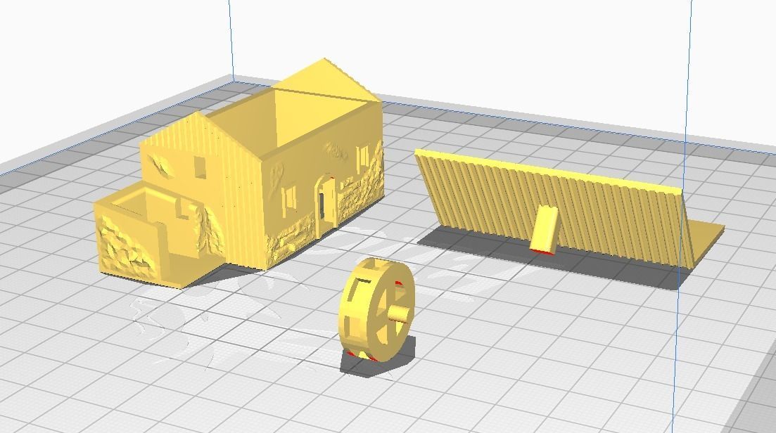 Water Mill - Old water mill house - 3D Printable 3D print model_3