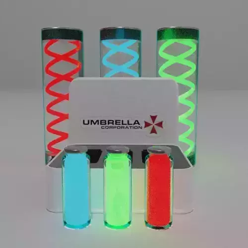 T-Virus Collection glow in dna tubes 3D model