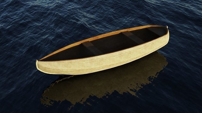 Boat 3D model wooden Low-poly 3D model