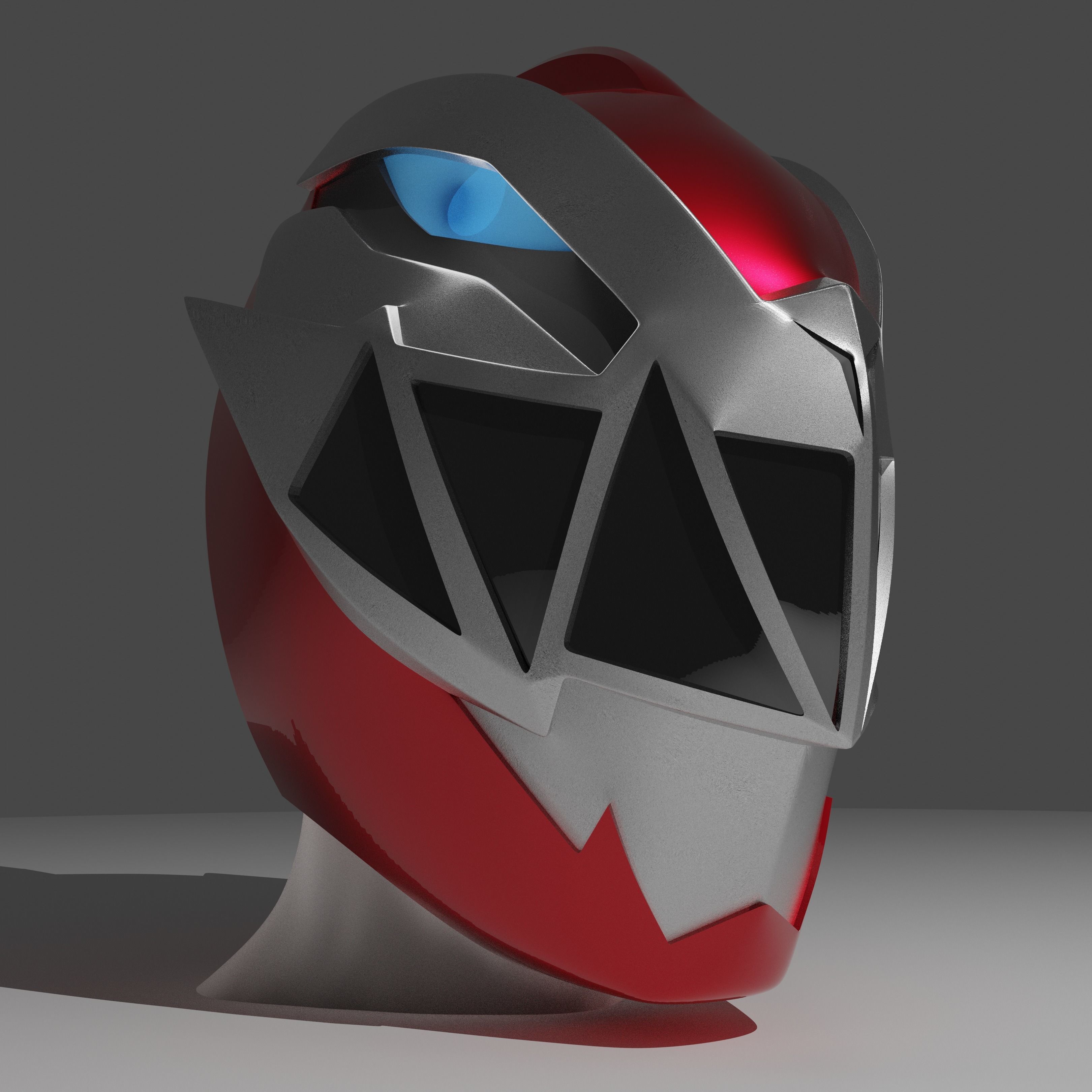 Power Rangers Inspired Dino Fury Red Ranger Helmet 3D print model_1