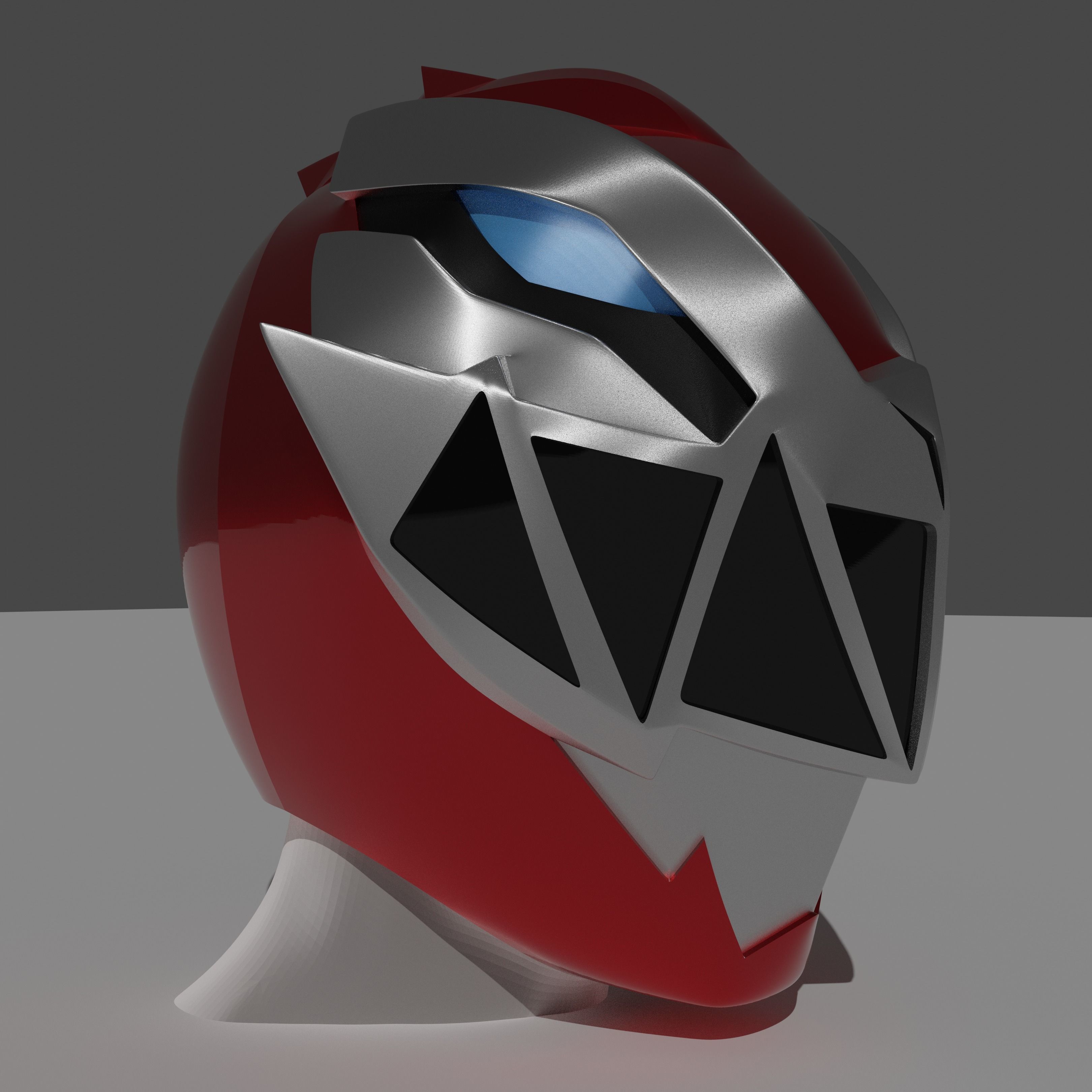 Power Rangers Inspired Dino Fury Red Ranger Helmet 3D print model_2