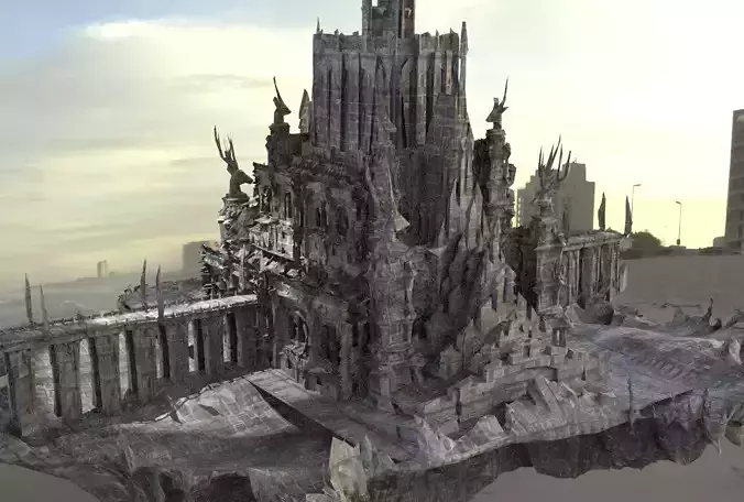 Lord Dark drake castle with bridge floating