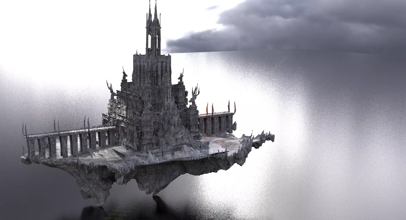 Dark lord floating city 1 3D model_0