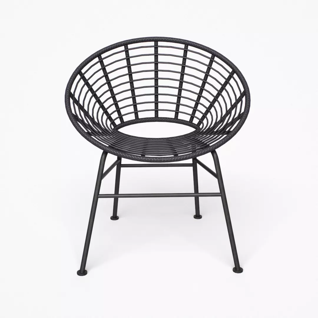 Shell outdoor Dining Chair black Low-poly 3D model