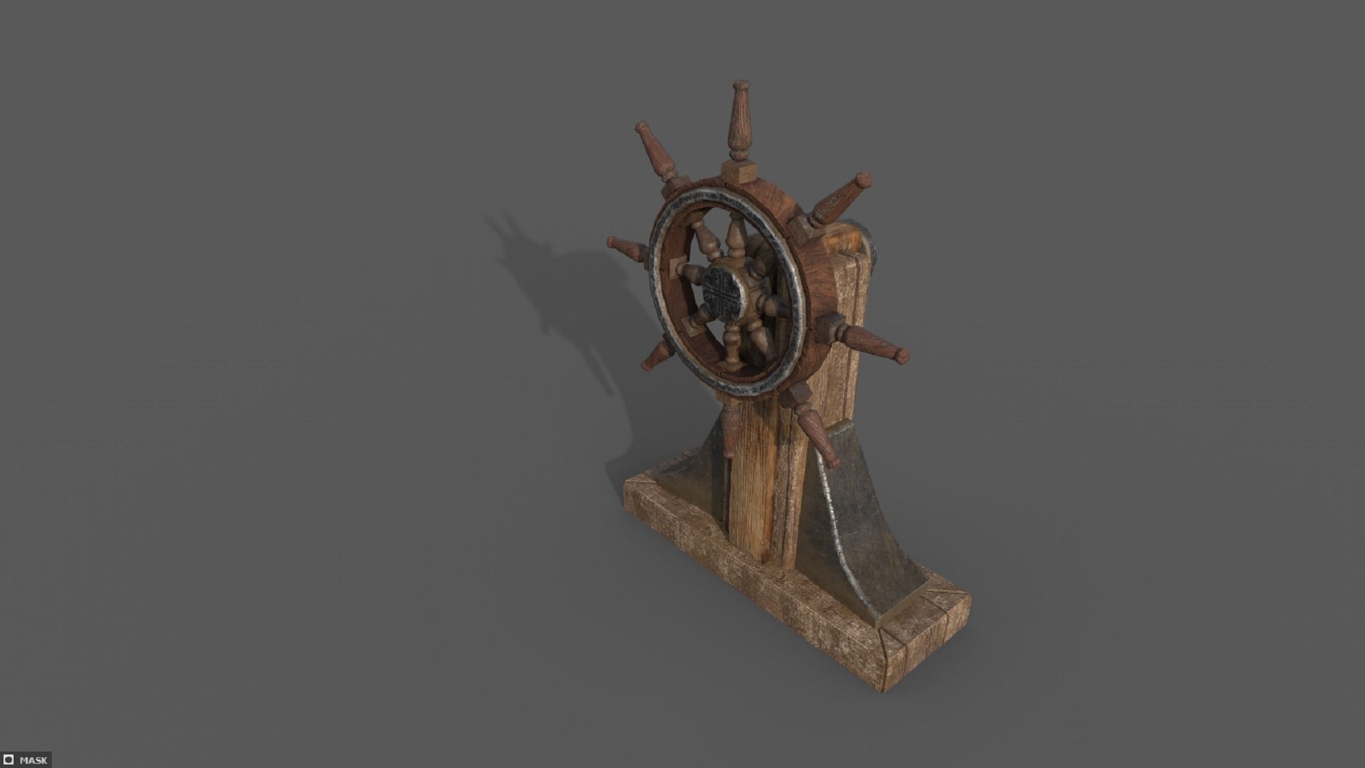 Steering wheel for a sea ship and a bell Wheel 3D model 3D Model Collection_6