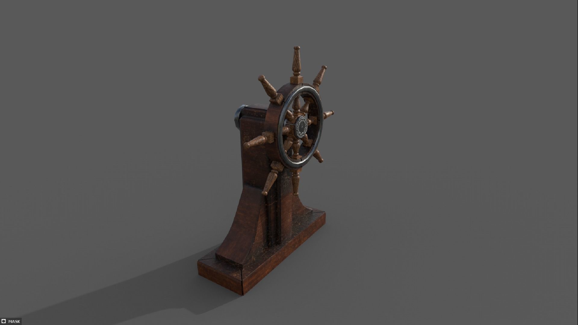 Steering wheel for a sea ship and a bell Wheel 3D model 3D Model Collection_8