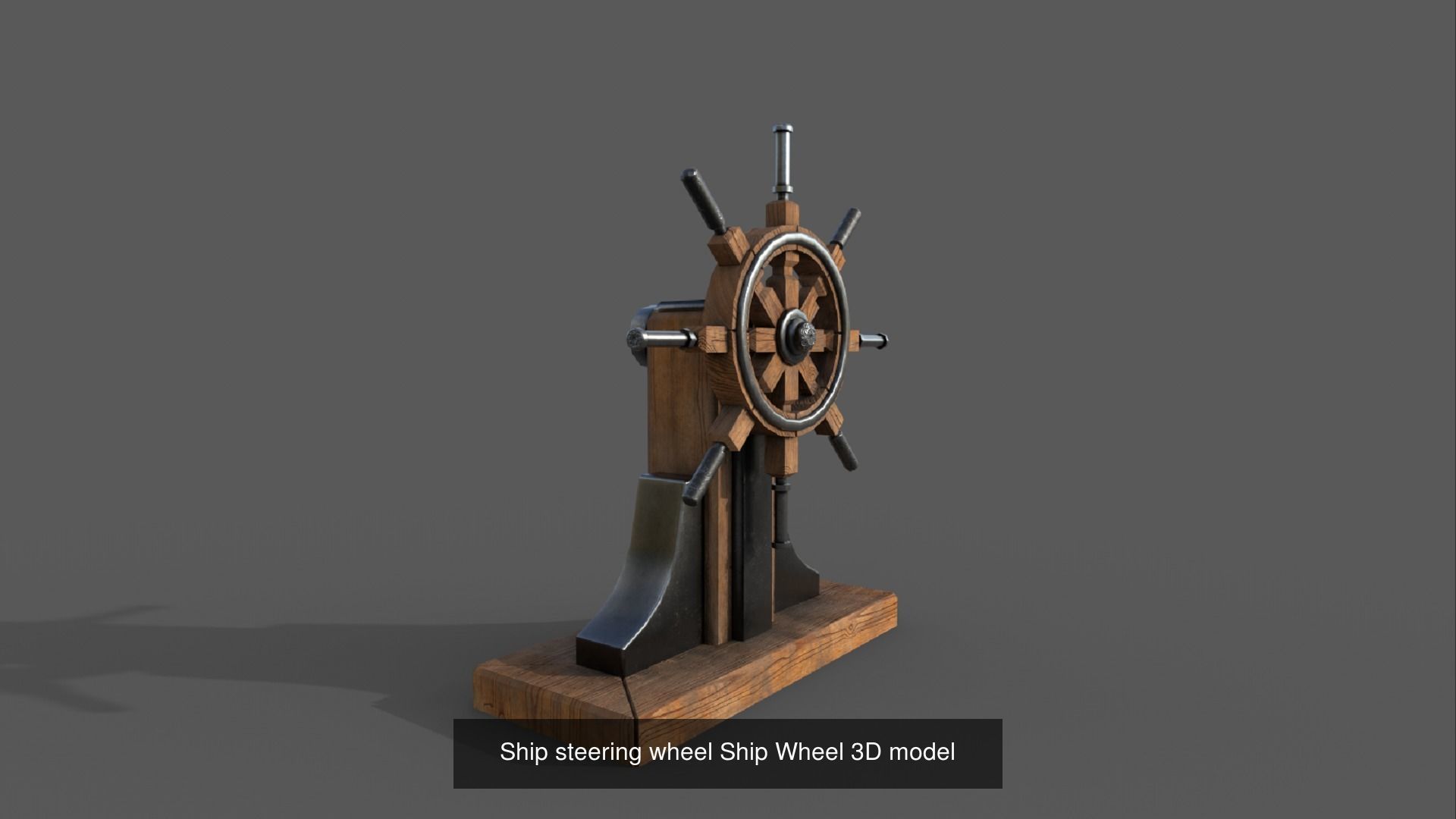 Steering wheel for a sea ship and a bell Wheel 3D model 3D Model Collection_2