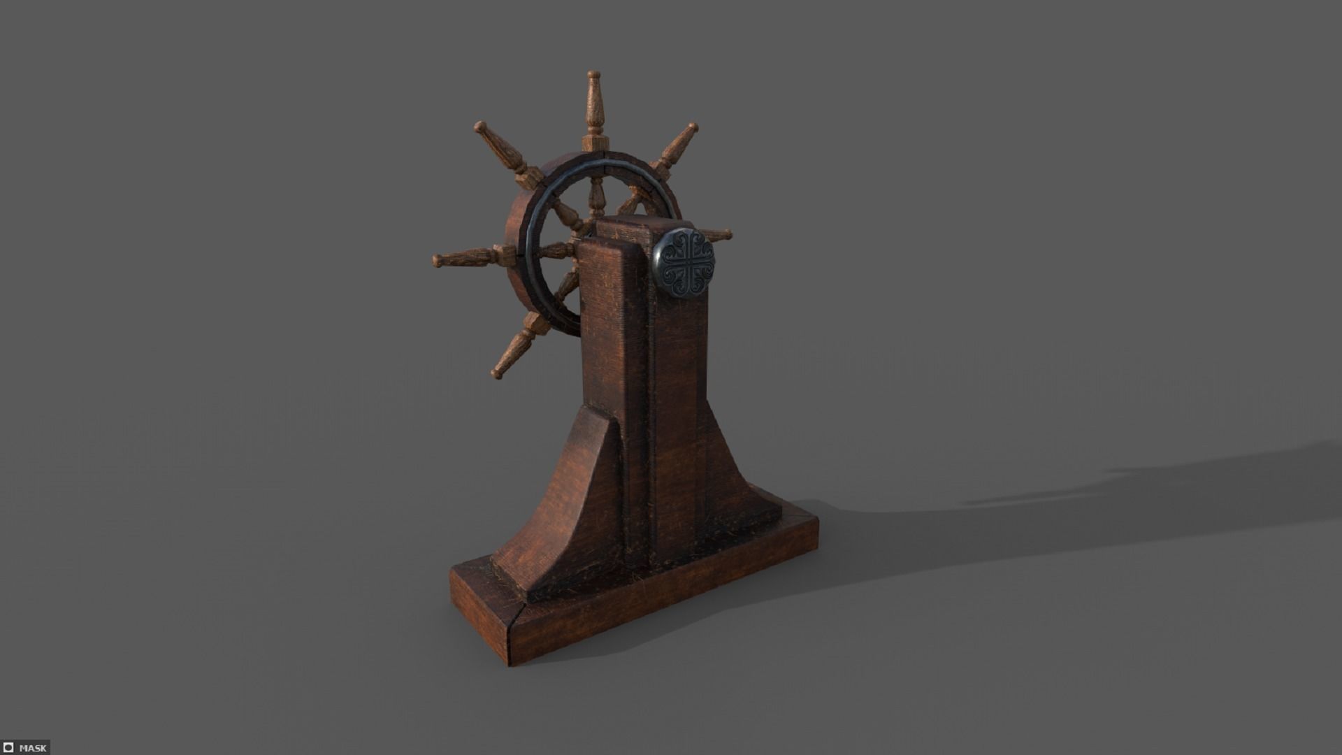 Steering wheel for a sea ship and a bell Wheel 3D model 3D Model Collection_7