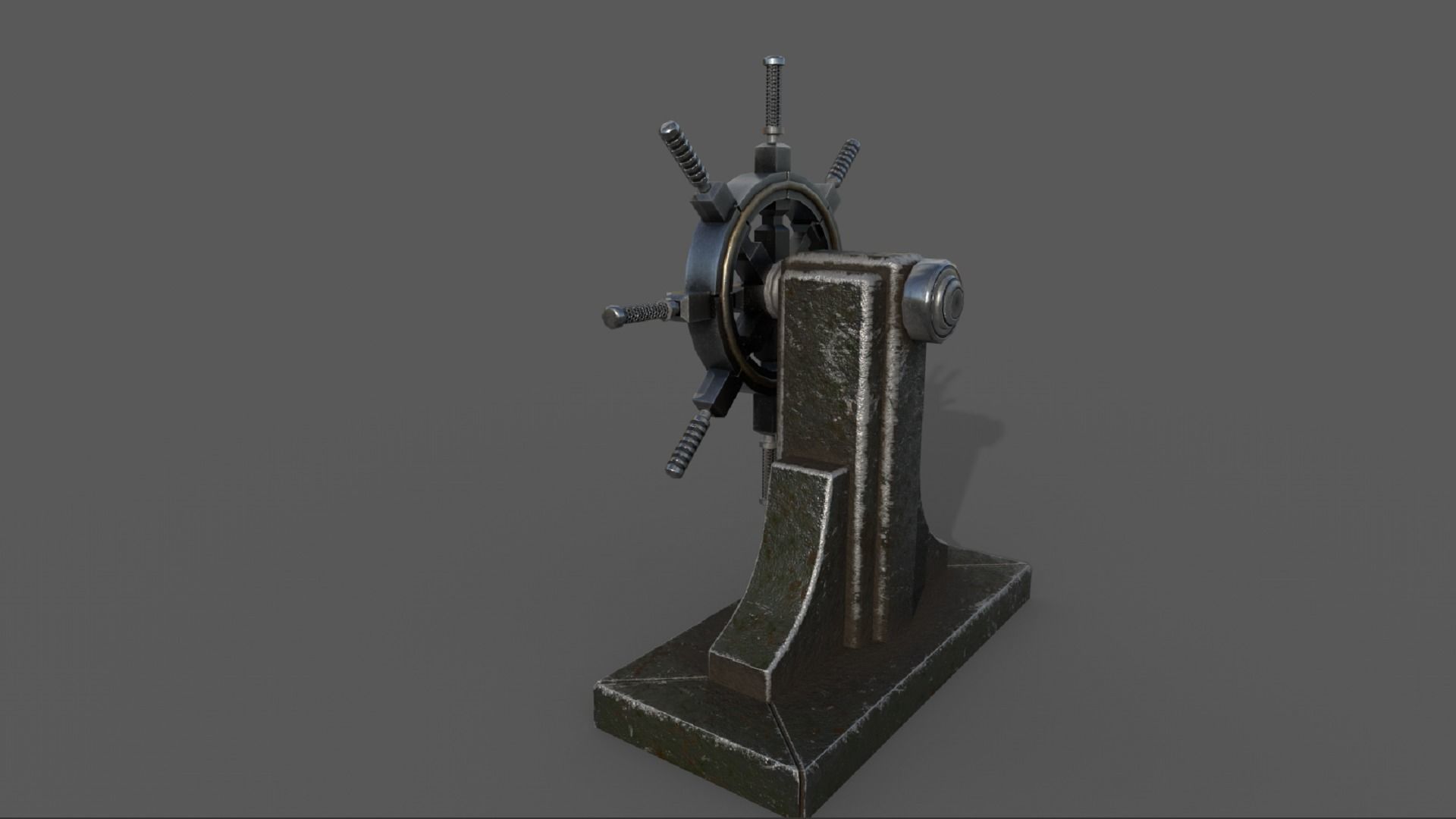 Steering wheel for a sea ship and a bell Wheel 3D model 3D Model Collection_14