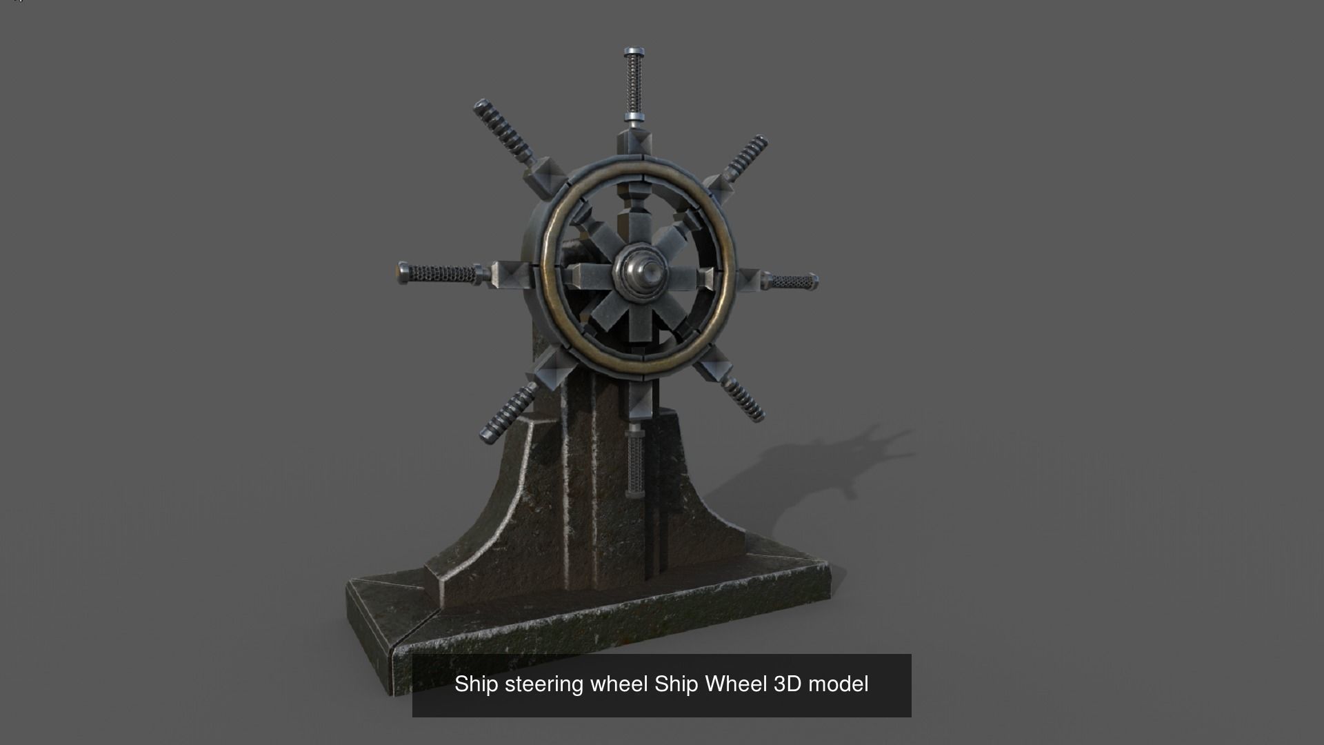 Steering wheel for a sea ship and a bell Wheel 3D model 3D Model Collection_4