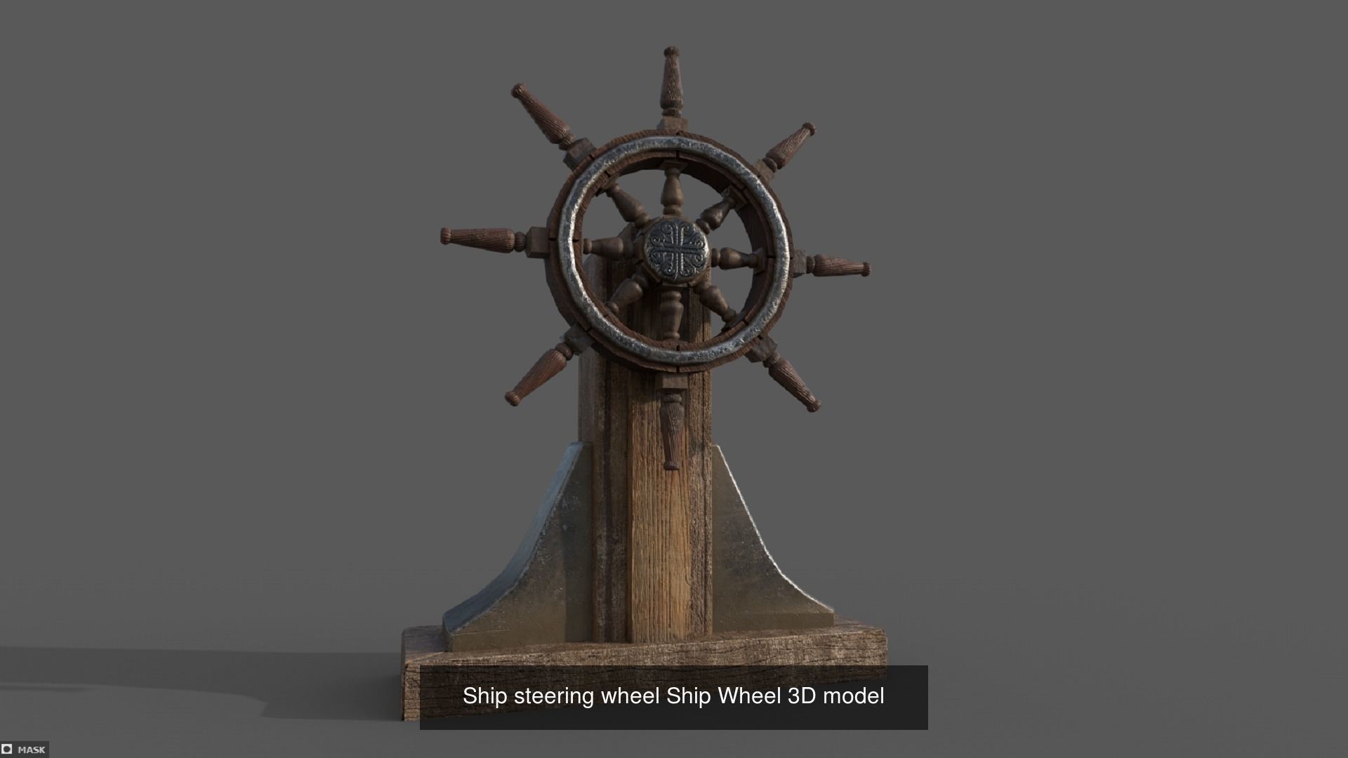 Steering wheel for a sea ship and a bell Wheel 3D model 3D Model Collection_1