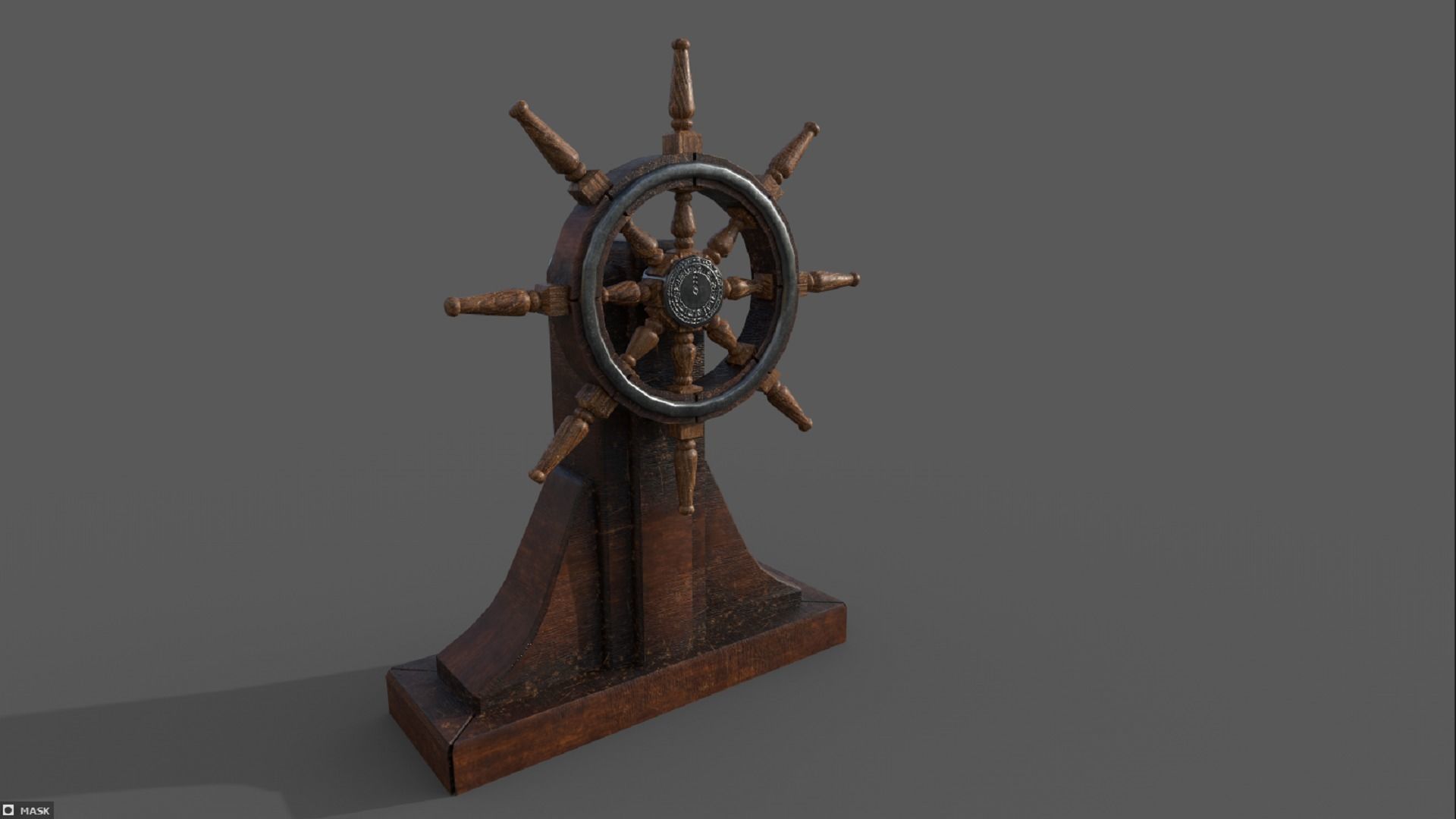 Steering wheel for a sea ship and a bell Wheel 3D model 3D Model Collection_9
