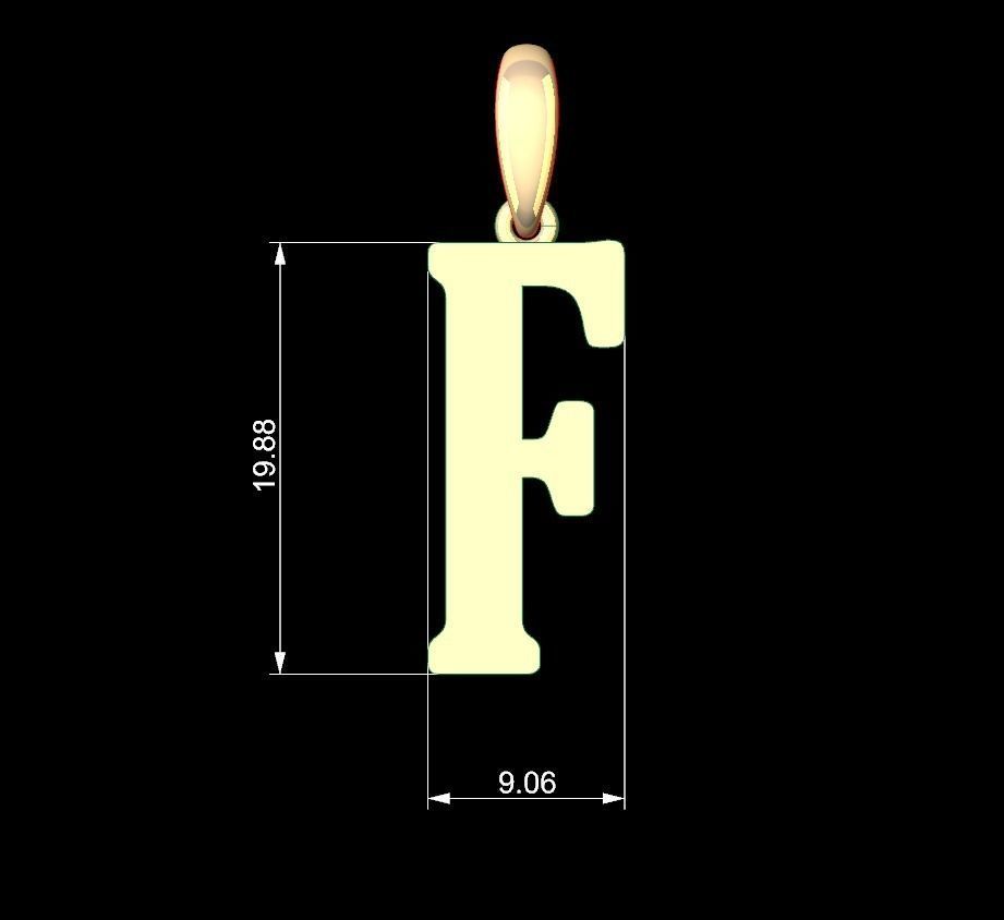 Initial Letters Pendant Gloucester F 3D print model_4