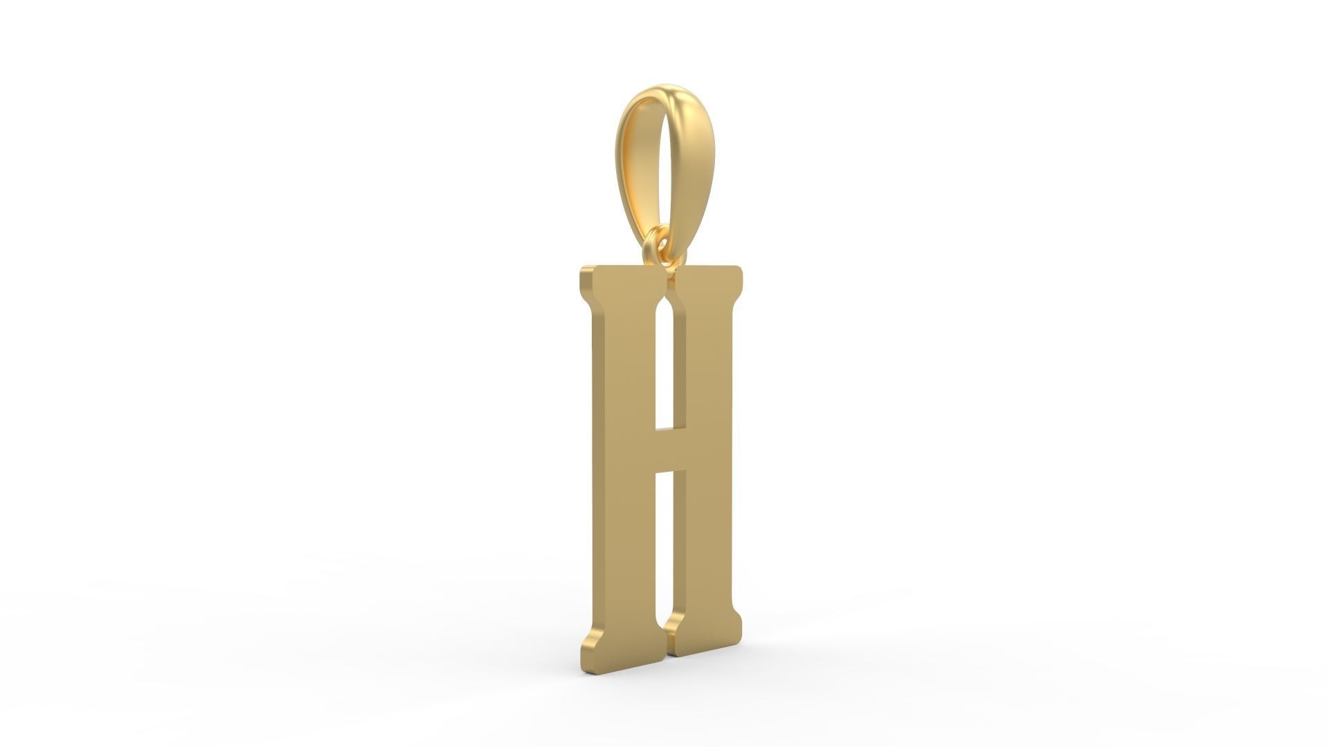 Initial Letters Pendant Gloucester H 3D print model_3