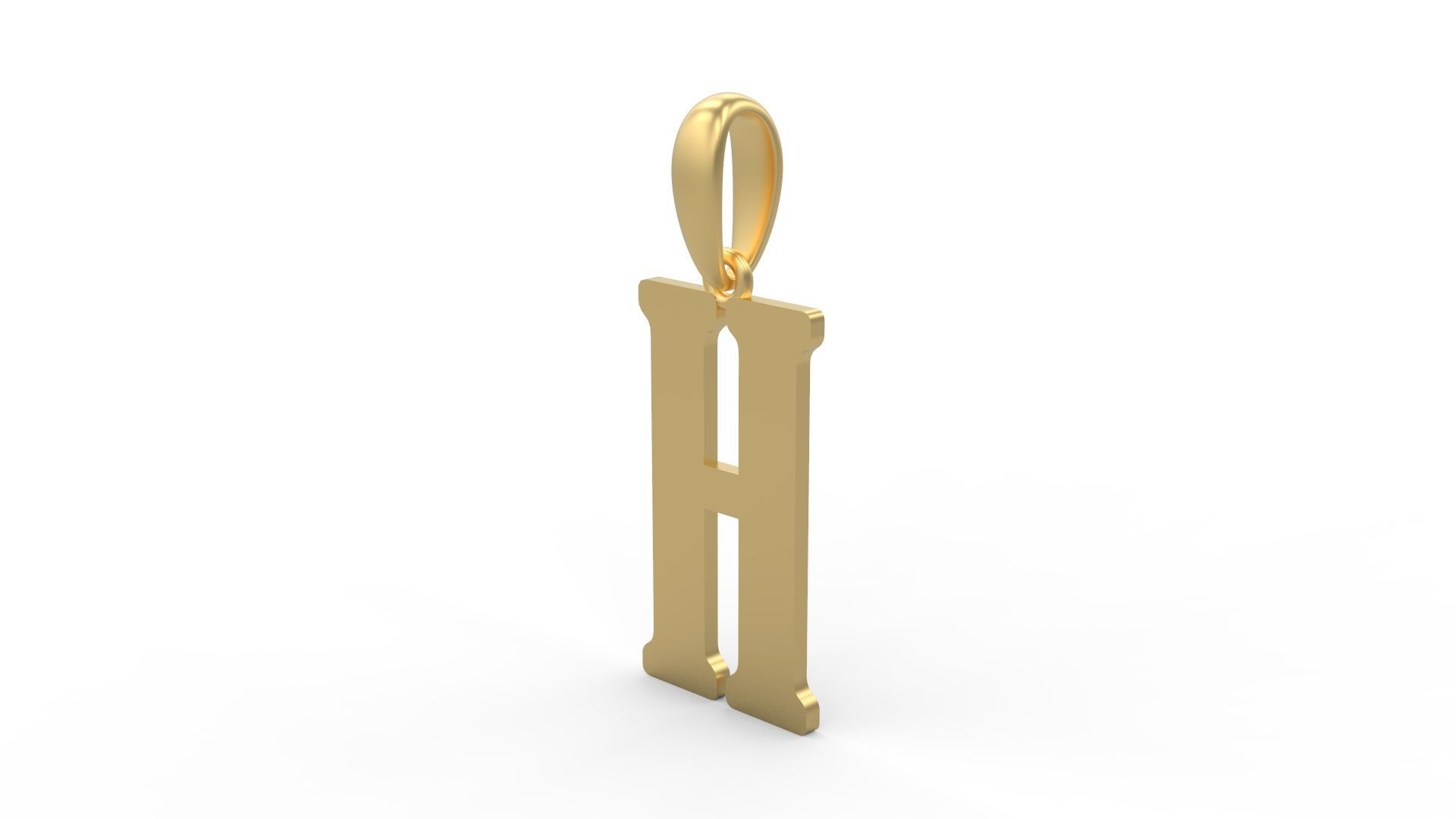 Initial Letters Pendant Gloucester H 3D print model_1