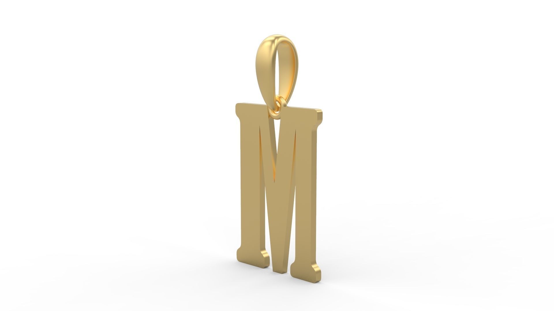 Initial Letters Pendant Gloucester M 3D print model_1