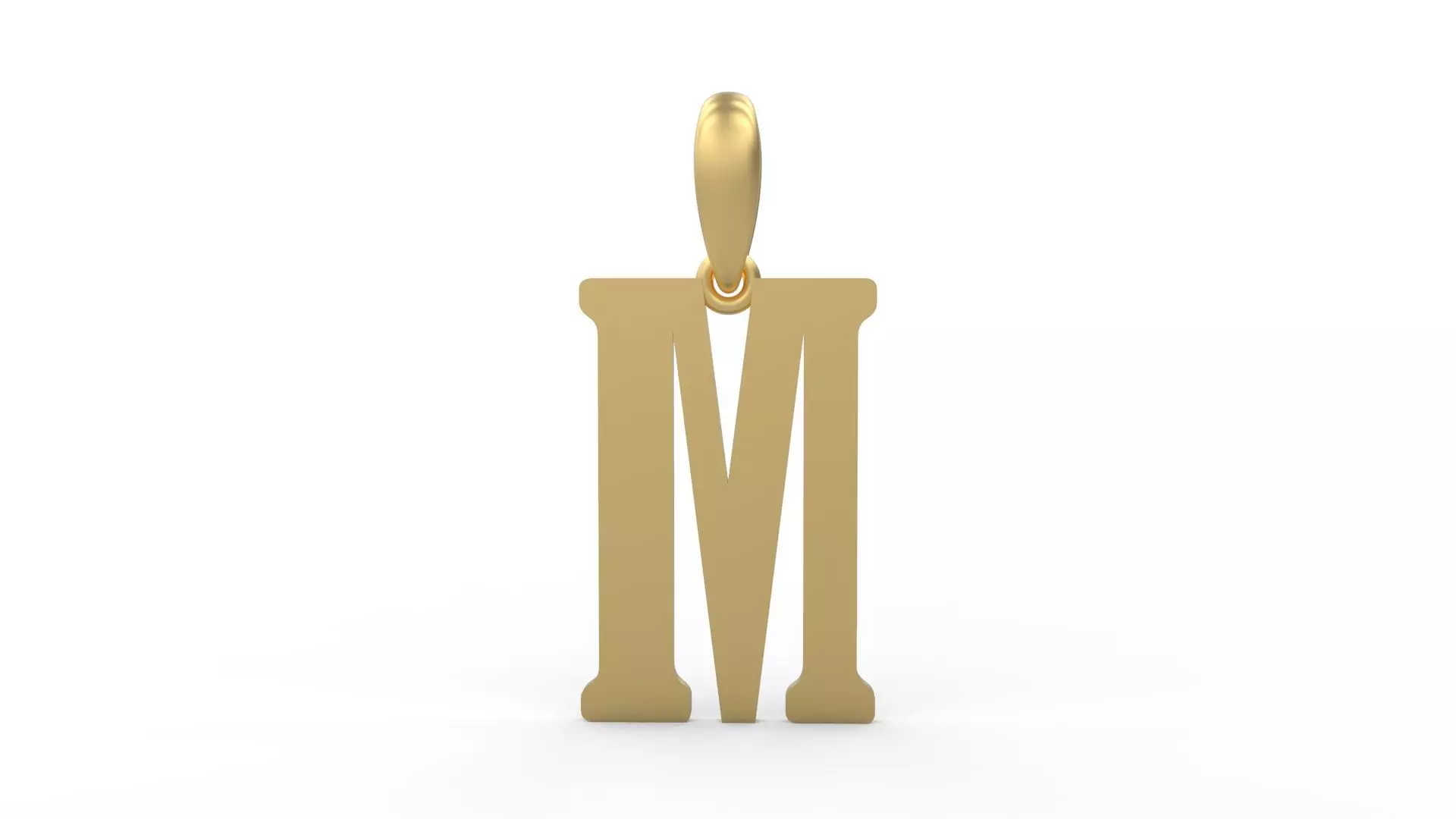 Initial Letters Pendant Gloucester M 3D print model_0