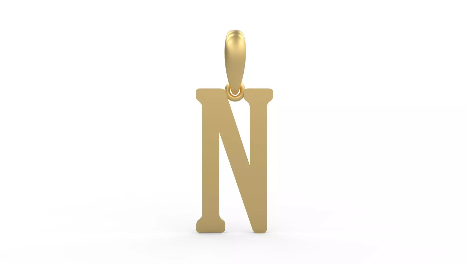 Initial Letters Pendant Gloucester N 3D print model_0