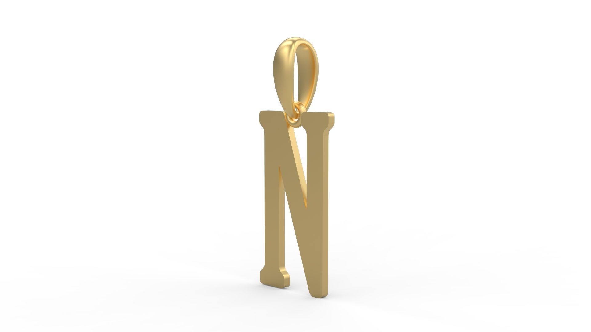 Initial Letters Pendant Gloucester N 3D print model_1