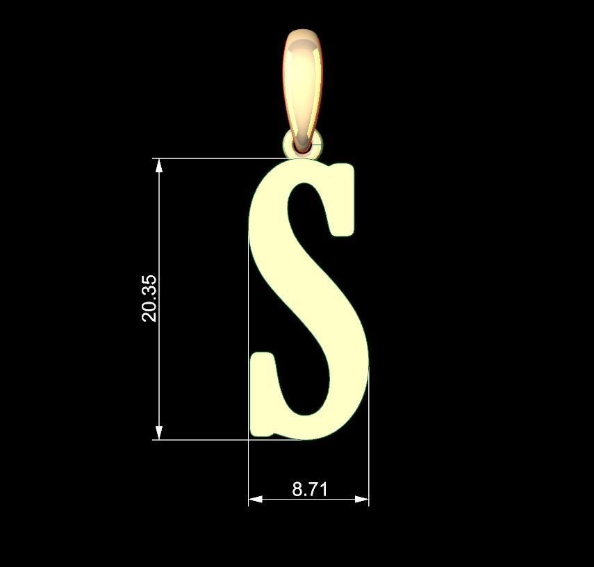 Initial Letters Pendant Gloucester S 3D print model_4