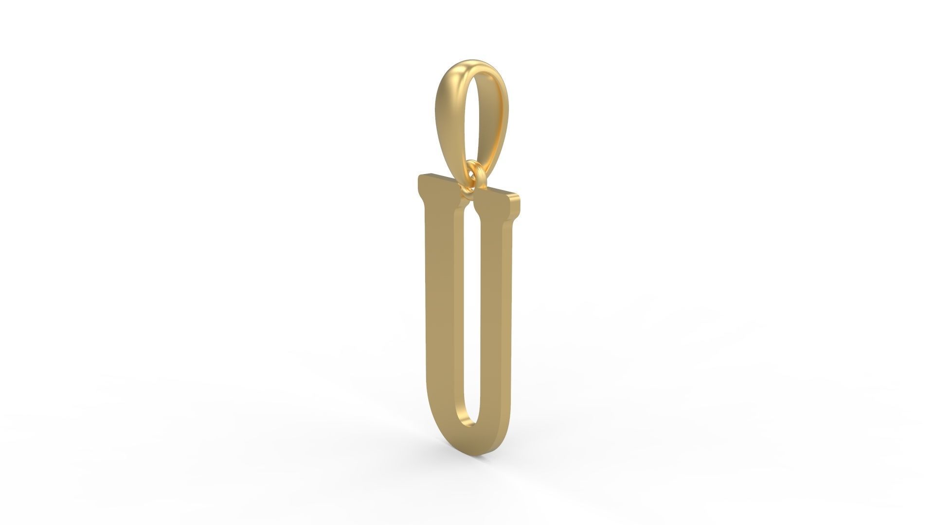Initial Letters Pendant Gloucester U 3D print model_1