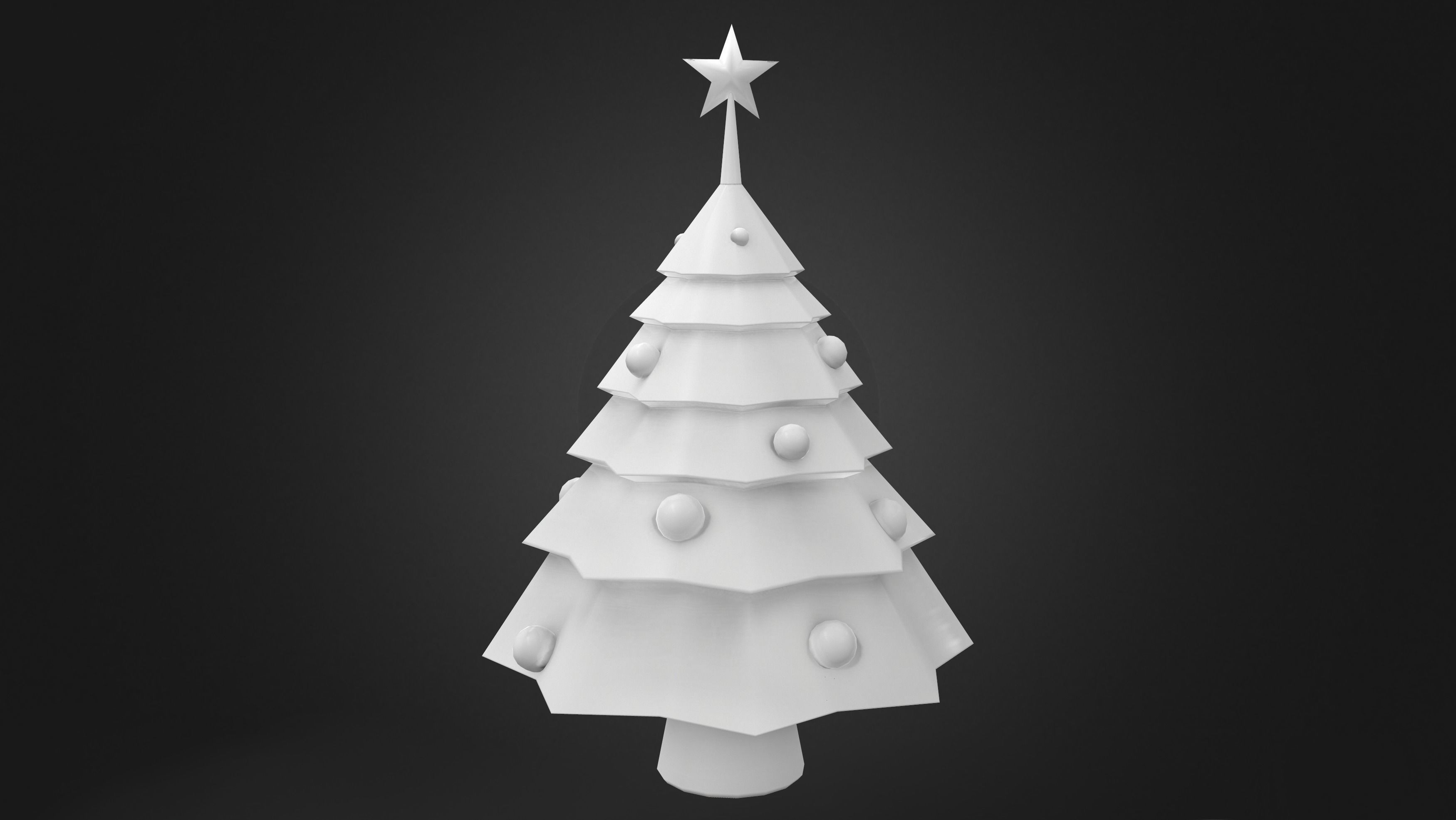 Stylized Xmas Tree V1 Low-poly 3D model_5