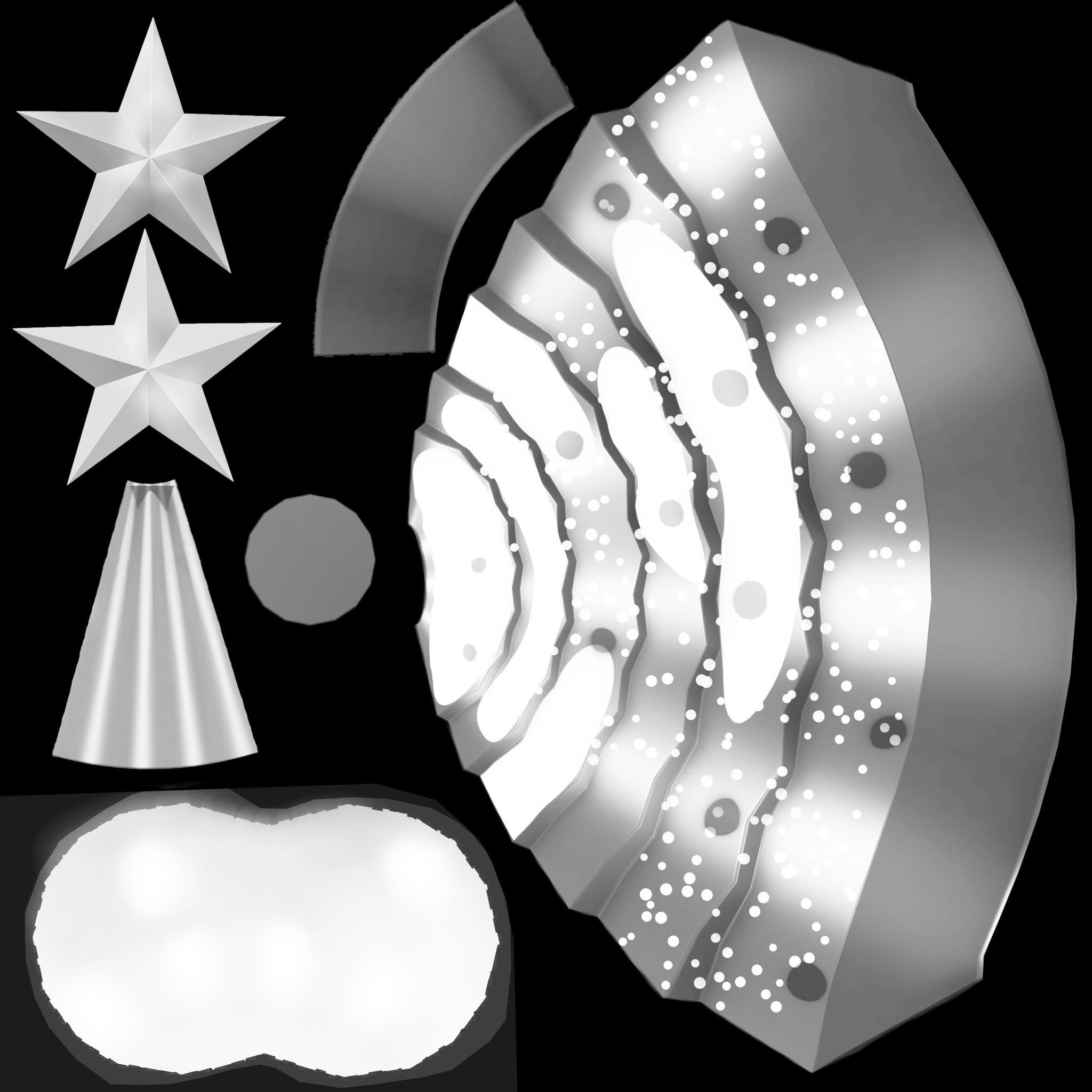 Stylized Xmas Tree V1 Low-poly 3D model_8